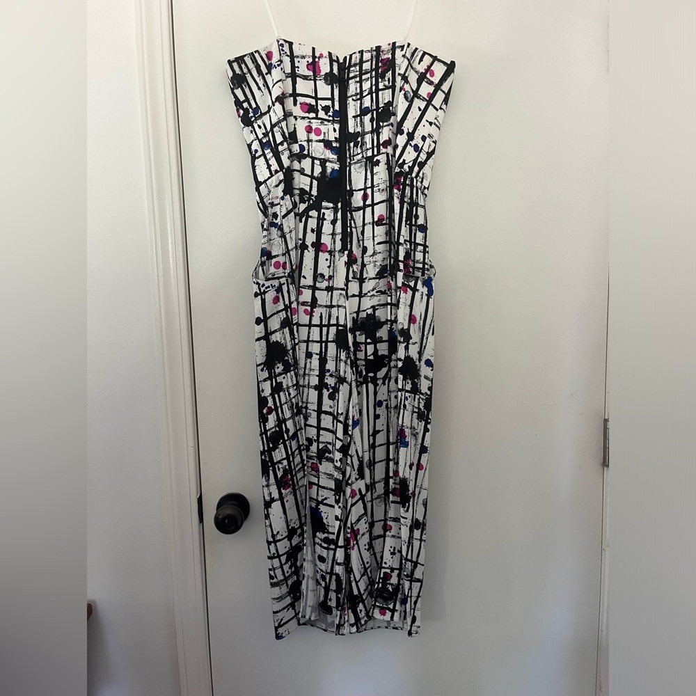 Milly Strapless Jumpsuit Paint Splatter Print - image 3